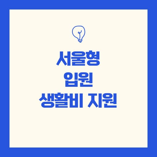 서울형 입원 생활비 지원